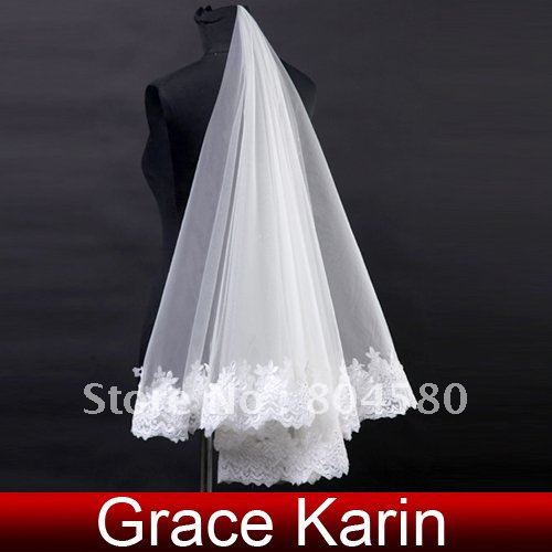 Freeshipping 2013 New Arrival GK 1.6M Bride Bridal Wedding Cathedral Lace Veil CL2648