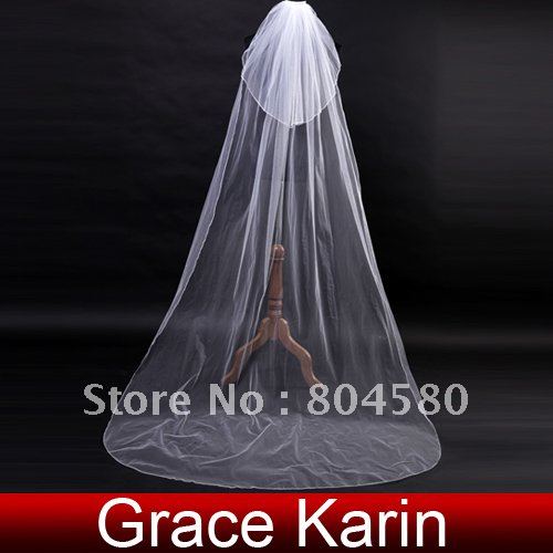 Freeshipping 2013 New Arrival GK 2.3M 2T Bride Bridal Wedding Cathedral Veil with Comb CL2646