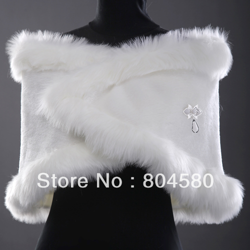 Freeshipping 2013 New Arrival GK Faux Fur Wedding Wrap Bridal Shawl Stole Tippet Jacket CL2618