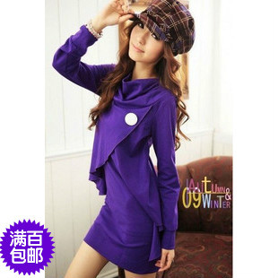 FreeShipping 2013 NewComing C2013 women's spring one-piece dress mushroom clothing clothes winter