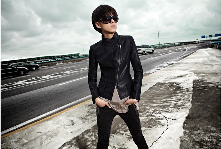 Freeshipping!2013 spring Europe and the United States women's Motorcycle genuine leather jacket   women's jacket Coat / s-XL