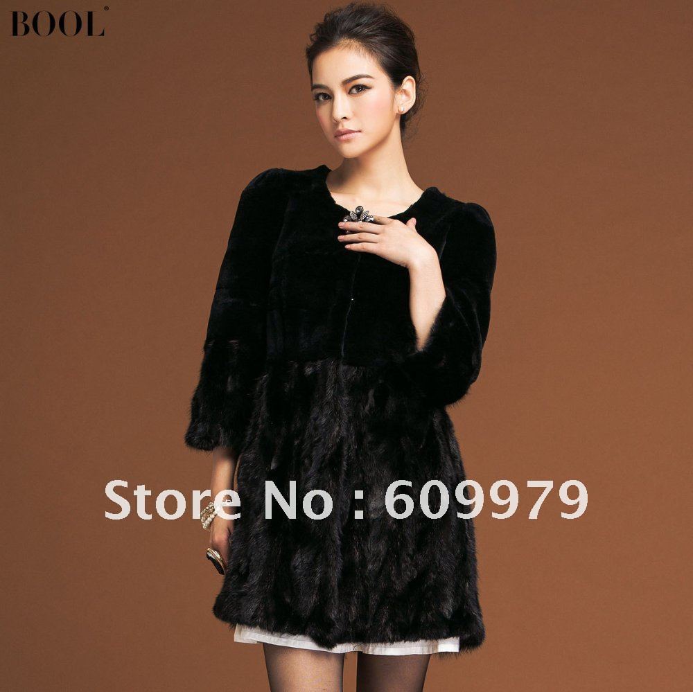 Freeshipping 25% OFF 2012 New Design Mink Fur Coat Women Plus Size FM00165 Size of  M, L, XL, XXL, XXXL