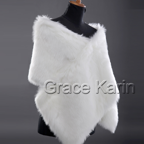 Freeshipping 3PCS/LOT  GK Faux Fur Wedding Bridal Wrap Shawl Stole Tippet Jacket CL2619