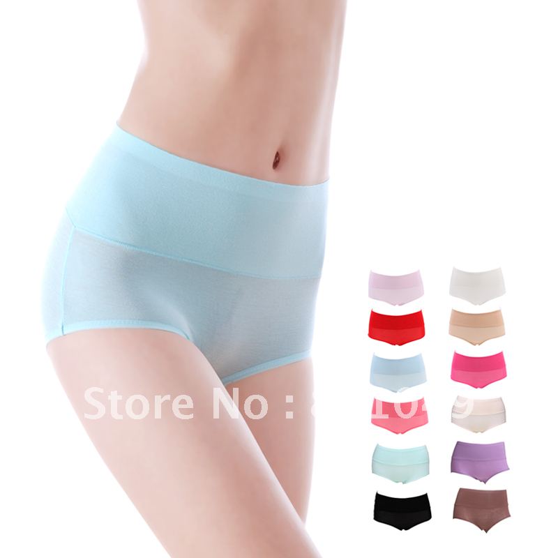 Freeshipping abdomen drawing butt-lifting sexy high waist bamboo fibre panty female panties