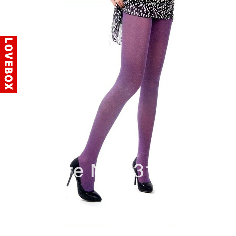 Freeshipping Beautiful silver purple 60D pantyhose socks female socks rompers stockings