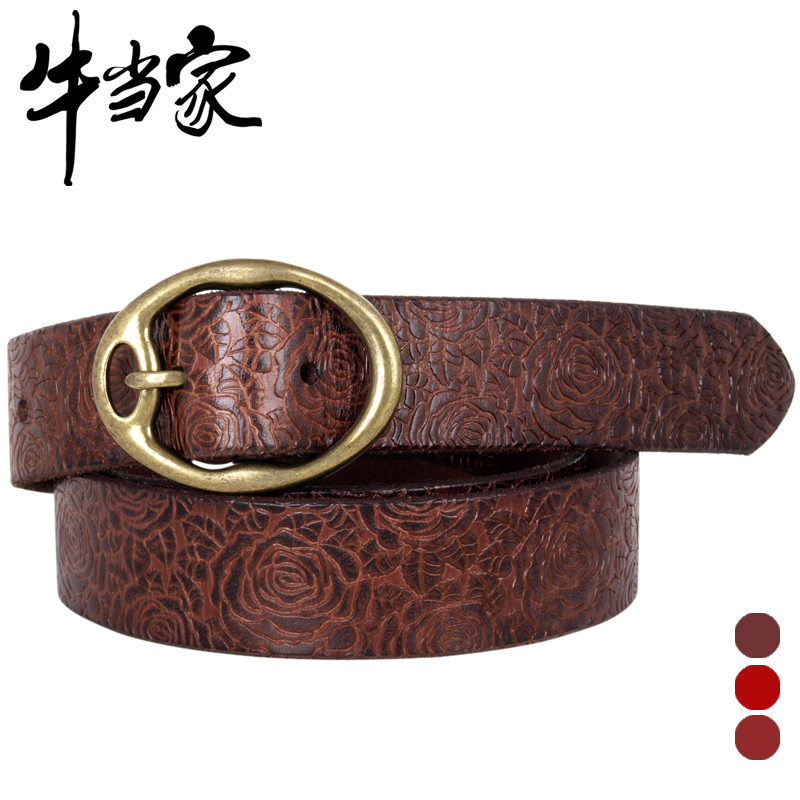 Freeshipping Belt Brand Freeshipping Cattle women's strap  female all-match women's strap genuine leather np272 Women