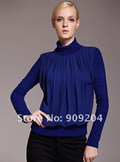 Freeshipping Brand  Moonbasa  The romantic temperament high-necked fight chiffon sweaters 462012403