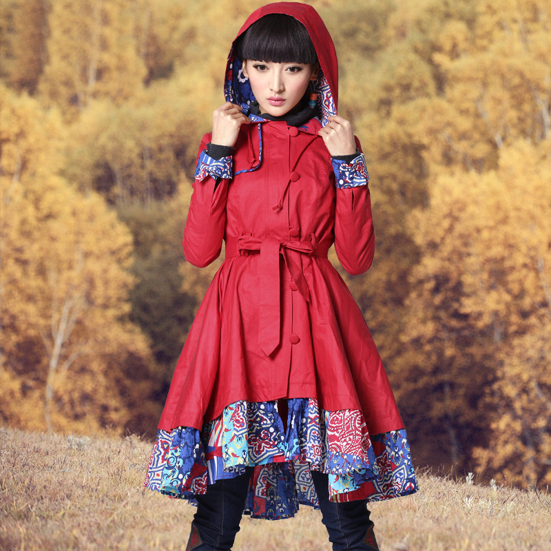 Freeshipping Brand RIP cotton prints patchwork 2.7 meters expansion bottom with a hood trench 24110045 flight