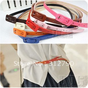 Freeshipping By CHINA POST-- New arrival 2012 Wholesale, Fashion women's fashion leather belt with candy colored 20pcs/lot