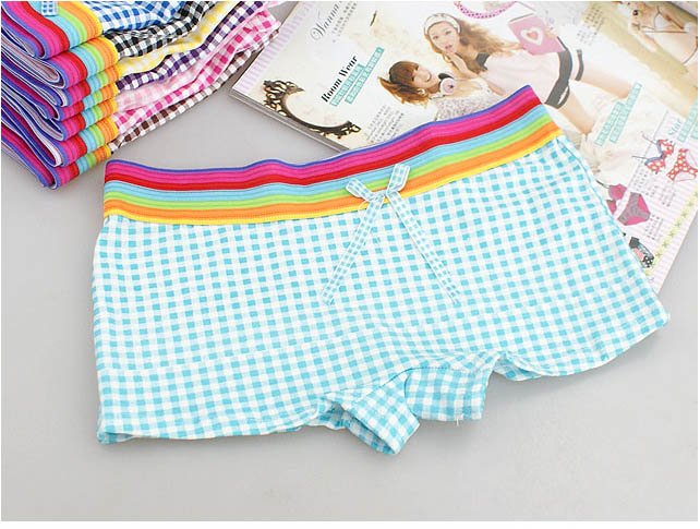 Freeshipping Checked Ladies Panties Intimates Wholesale Mix color free size