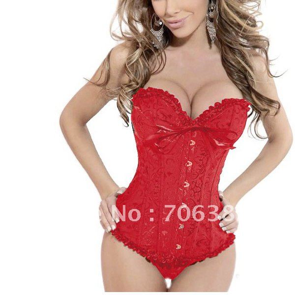 Freeshipping Cotton blended corsets for women red corset sexy (S/M/L/XL /XXL)(S0000)