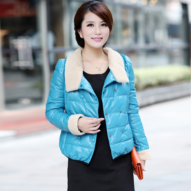FreeShipping Down coat 2012 pearl berber fleece sheepskin clothes female genuine leather down leather clothing 8810