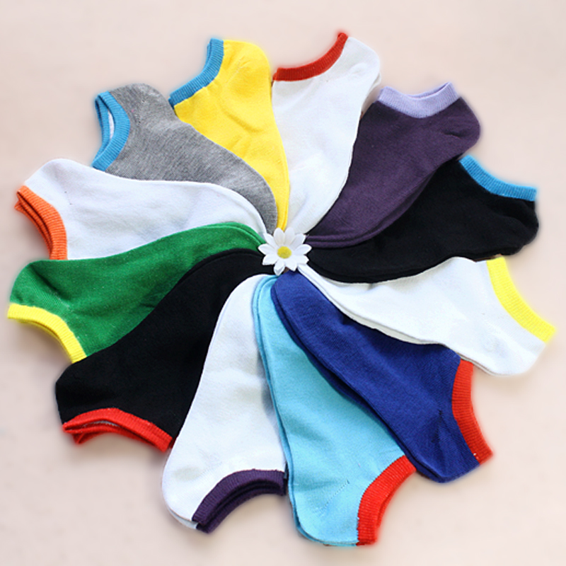Freeshipping E9159 spring and summer multicolour candy cotton socks  slippers