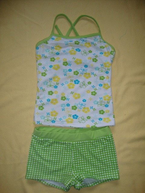 Freeshipping Factory Items Summer swimming suit Kids' swimsuits Girls Swimwear AU size Green Colour -4pcs/lot
