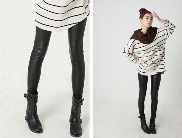 Freeshipping fashion BLACK matt imitation leather pu leggings wholesale women pants