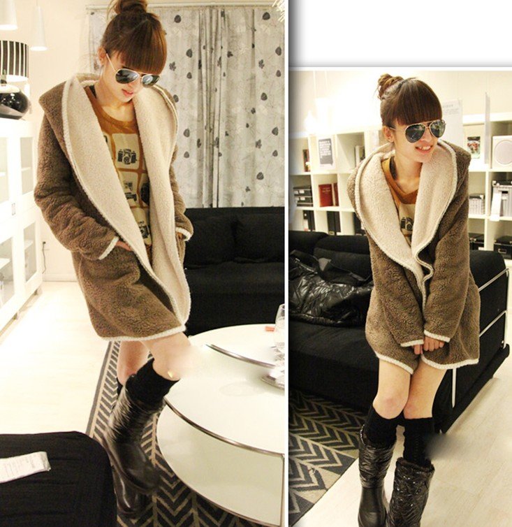freeshipping ! Female han2 ban3 cloak hooded collar plush upset warm cotton-padded clothes, cotton coat