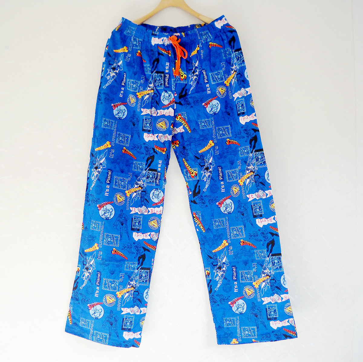 Freeshipping hot Super man cartoon knitted cotton derlook trousers lovers design plus size available