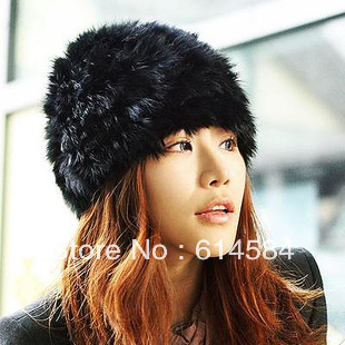 Freeshipping Knitted rabbit fur hat leather strawhat women's autumn and winter knitted hat,retail and wholesaleCY-H14