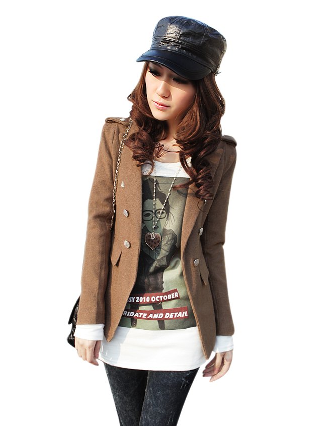 FREESHIPPING, lady woolen jacket women casual coat 2013 hot sale fashion short coat ,two colours,four sizes,WWN013
