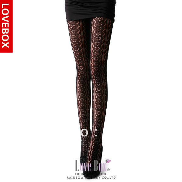 Freeshipping Lovebox female thin pantyhose ladies' stockings jacquard fishnet stockings