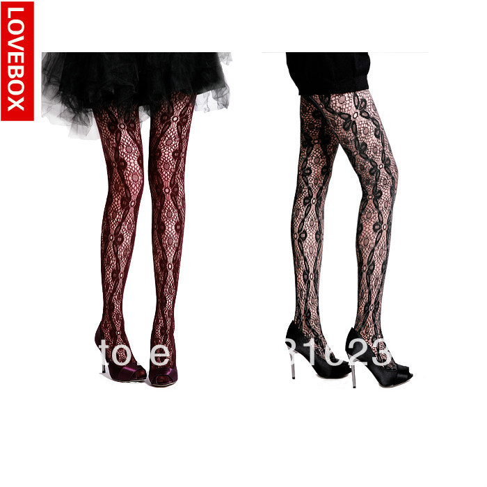 Freeshipping Lovebox spring and autumn female illusiveness decorative pattern pantyhose fishnet stockings ladies' socks