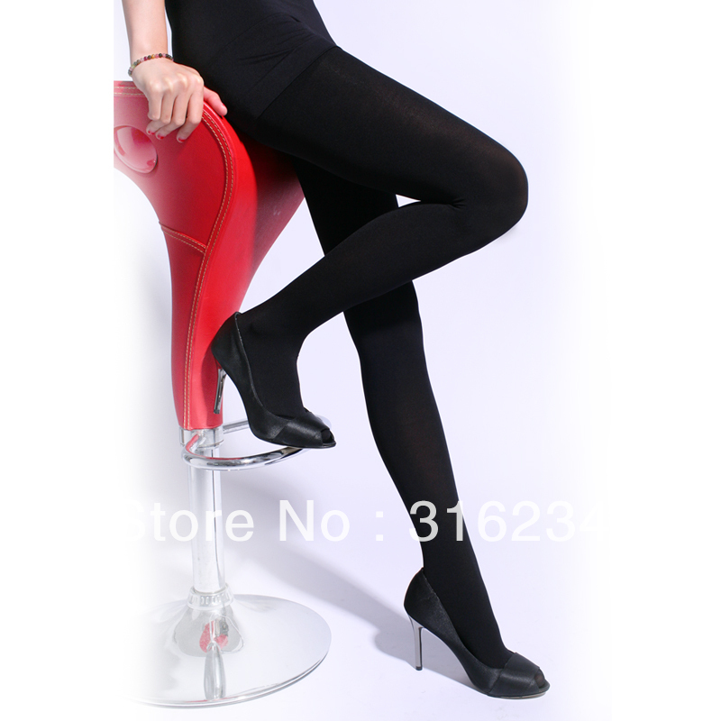 Freeshipping Lovebox women's black solid color single plus crotch pantyhose stockings female  rompers