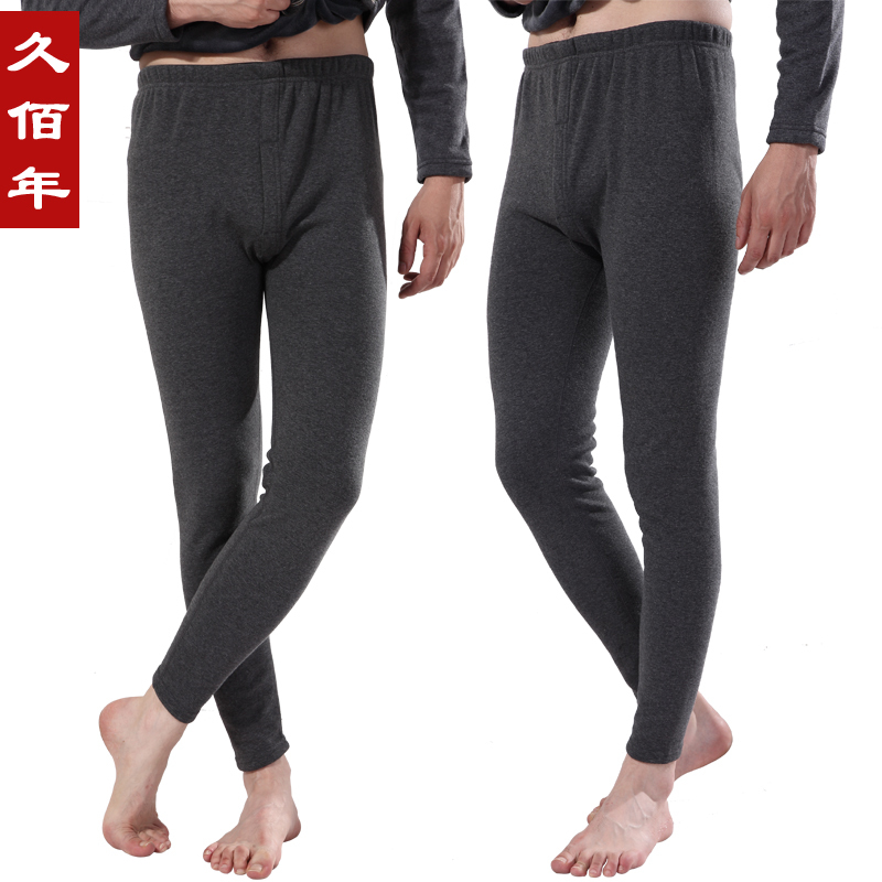 Freeshipping Male warm pants male 100% cotton thickening plus velvet thermal long johns male legging winter cotton wool pants