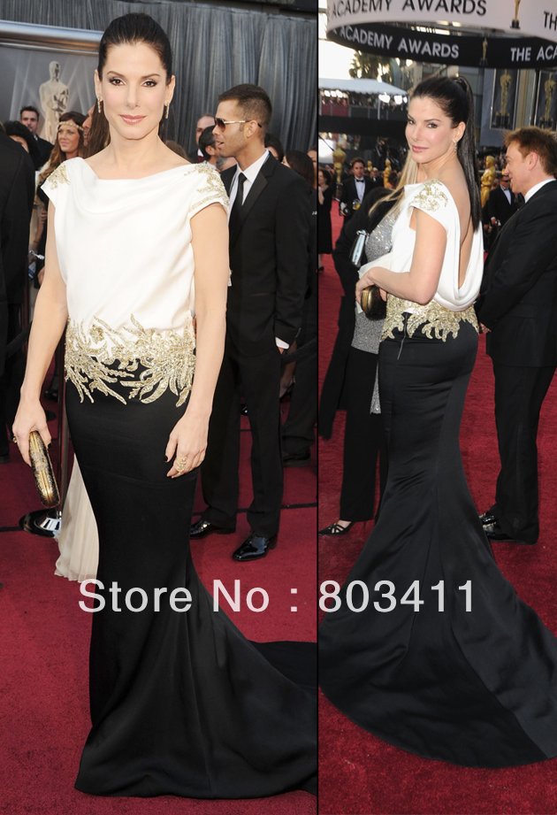 Freeshipping Mermaid Custom-made Sandra Bullock 84th Oscar Awards Celebrity Dress