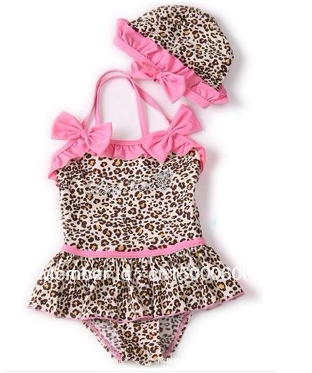 freeshipping MOQ:5pcs,Name brand Leopard print baby girl bikini 3T~7T baby swimwear baby swimming suit kids swimwear
