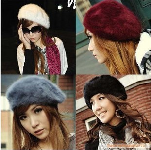 Freeshipping & new arrival! Genuine Knitted Rabbit Black Fur Hat Real Fur Cap Female Hand Knitted Rabbit Fur Cap h006