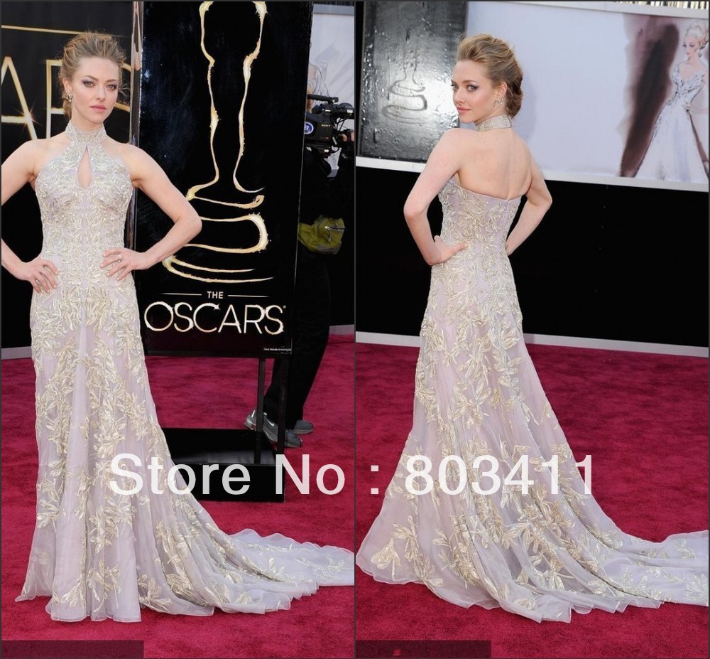Freeshipping New Gorgeous Mini A-Line Halter Gown 85th Oscar Awards Celebrity Dress