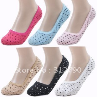 Freeshipping - new2012.women fashion boat socks cotton sock slippers with 6color cotton slippers,wholesale,gift 120pair