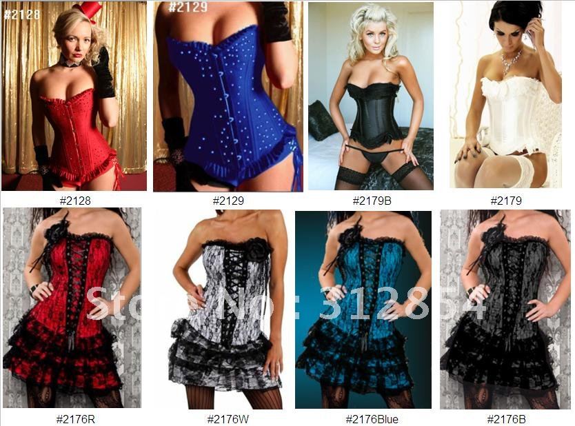 Freeshipping Red Jacquard V neck Women Corsets Sexy Mixed Styles Ladies Fashion Metail Boned Shapers size S M L XL
