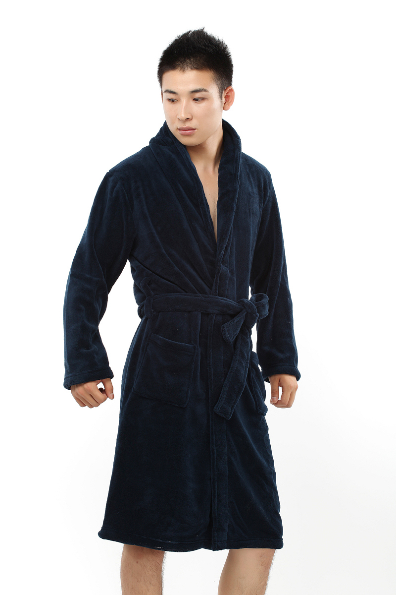 FREESHIPPING+RETAIL+Men's thick Coral Fleece Robe
