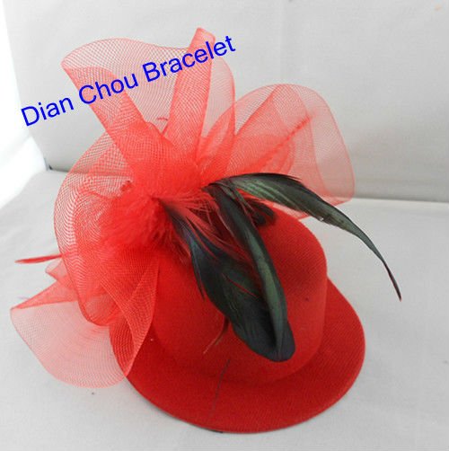 Freeshipping retail red fascinator patry gothic lolita hat Mini top hat dia13cm high qaulity