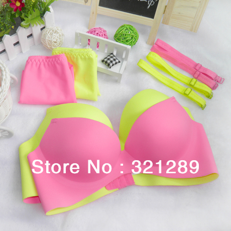 Freeshipping seamless bra one piece bras fluorescence essential oil soft bead adjustable push up lovely bra or bra set, A2429