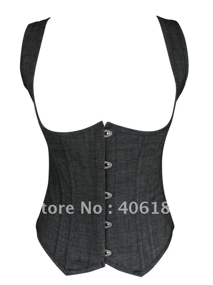 FREESHIPPING!! sexy denim underbust corset, body shaper, strap corset,plus size corset