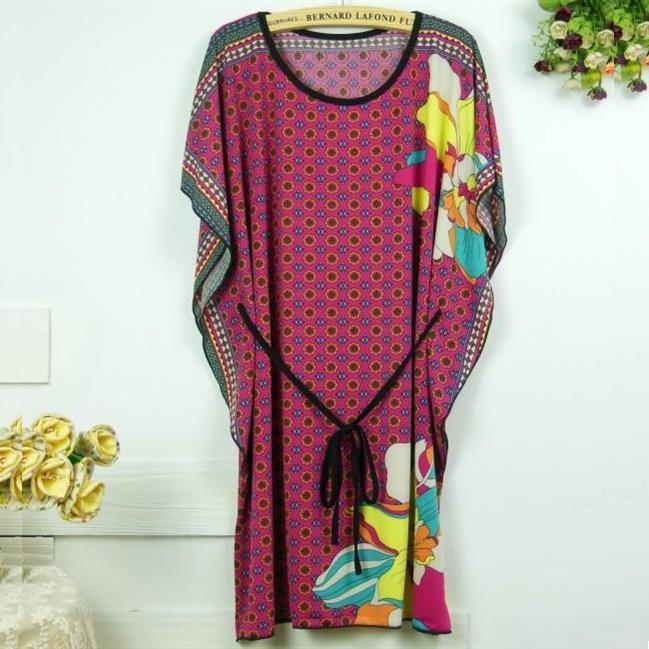 Freeshipping Short Sleeve O-Neck Floral Printed Ruffles Fashion Ladies' Big Geometry Plus Size Mini Strapless Dress RD0021B