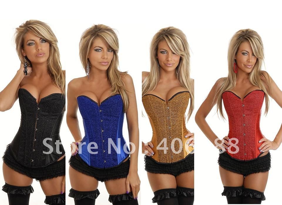 FREESHIPPING!! Showngirl Burlesque Corset Sequin Burlesque Corset  Red and  wholesale retail