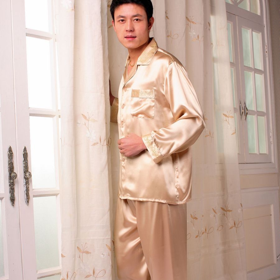 freeshipping Silk mulberry silk quality male sleepwear pants 2049 - 1