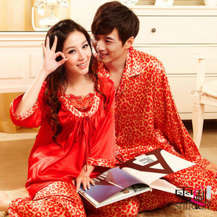 freeshipping Sleepwear lounge 2012 spring new arrival luxurious and noble lovers sleep set lounge