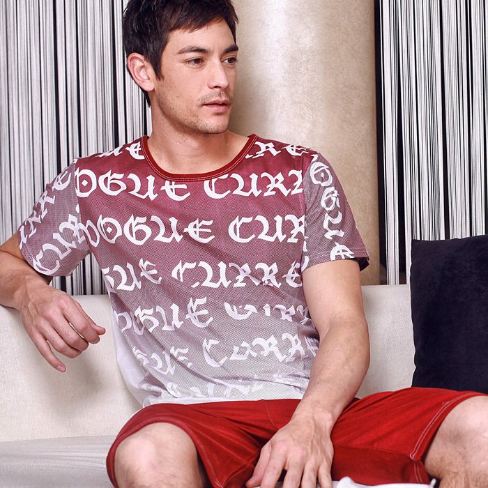 freeshipping Sleepwear summer male sports lounge knitted cotton short-sleeve knitted thin