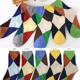 Freeshipping Socks wholesale lovely big Lingge of socks ethnic wind of autumn and winter female cotton socks mixed colors