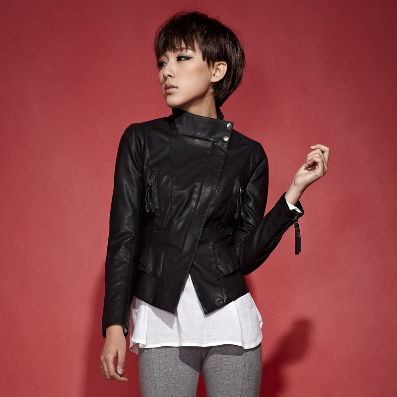 FreeShipping! Sophy autumn outerwear women's small leather clothing female short design slim PU jacket