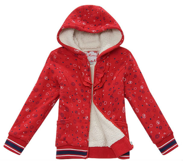 Freeshipping Spring Autumn Red yellow Children Child girl Kids baby Polka Dot pattern coat jacket outwear top  PCQZ09P14