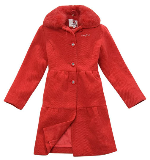 Freeshipping Spring Autumn winter Black pink red Children girl Kid baby fleece woolen sleeve long coat jacket outwear LADS1002