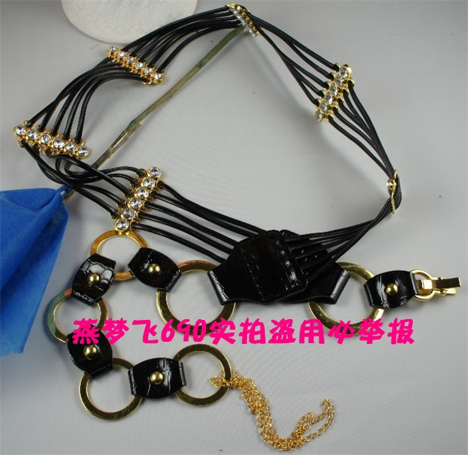 FreeShipping Strap belt strap female cummerbund belt fur leather clothing