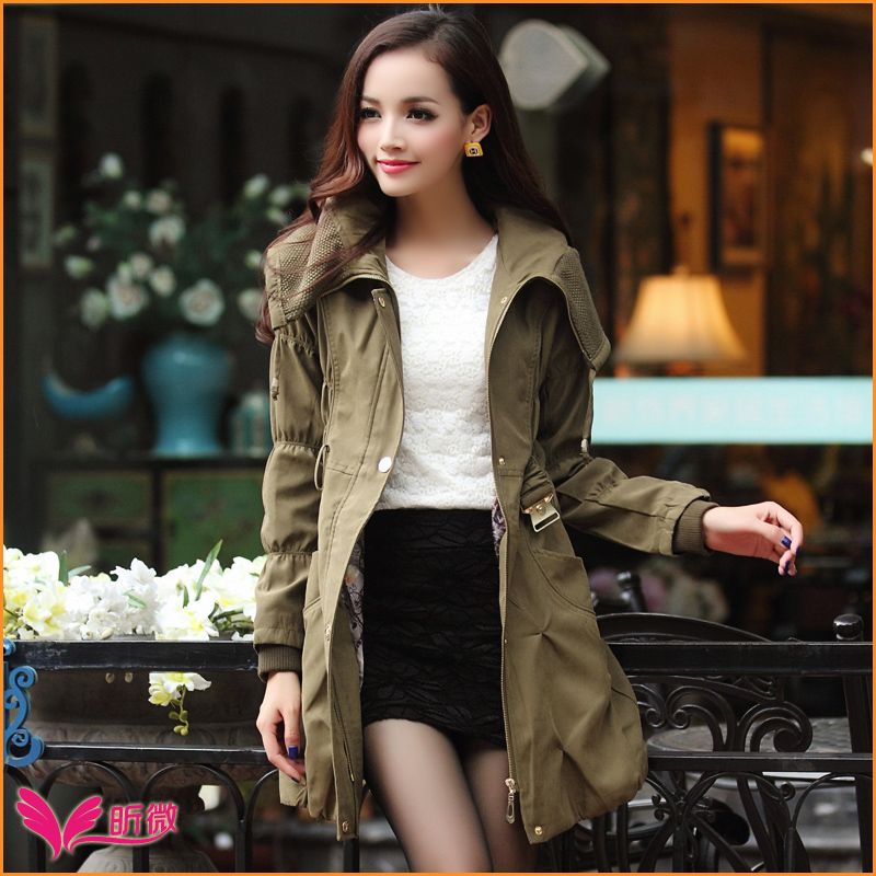 FreeShipping! Trench 2012 autumn slim o-neck puff sleeve single breasted trench fy3263 412168