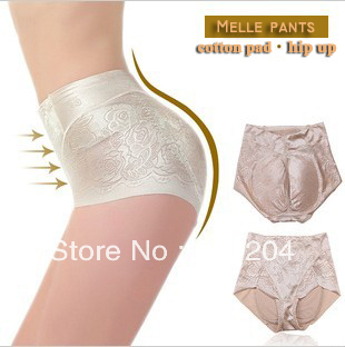 Freeshipping wholesale lace woman seamless body control waistguard corset abdomen hip up shapewear pants with cotton pad wt7367