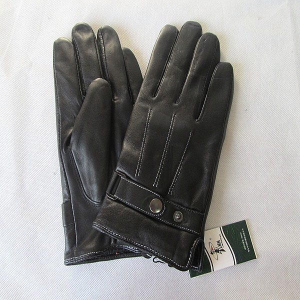 Freeshipping Winter genuine leather gloves male sheepskin gloves thickening flock printing liner thermal finger gloves